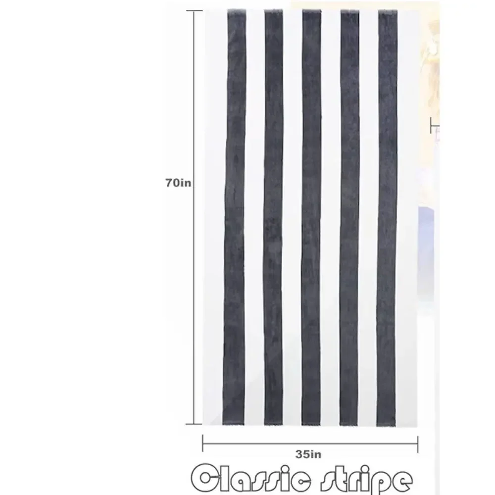 Exclusivo Mezcla 4 Pack Cotton Oversized 35X70 Inches Soft Cabana Stri